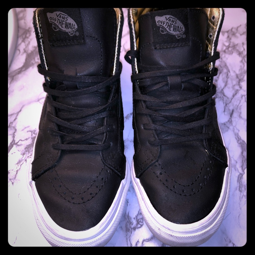 Black Leather Vans